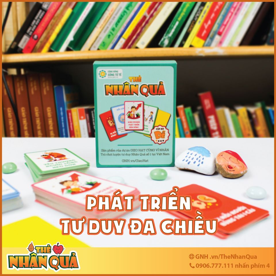 Thẻ Card game Nhân quả cấp độ dễ