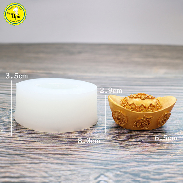 Khuôn silicon thỏi vàng thỏi bạc 4D
