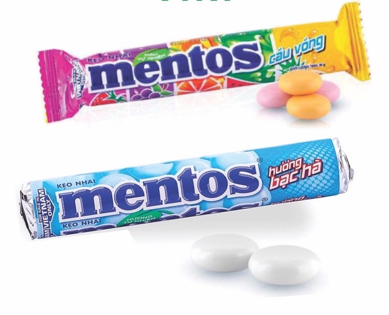 Túi KẸO THỎI MENTOS HƯƠNG BẠC HÀ 16 Thỏi