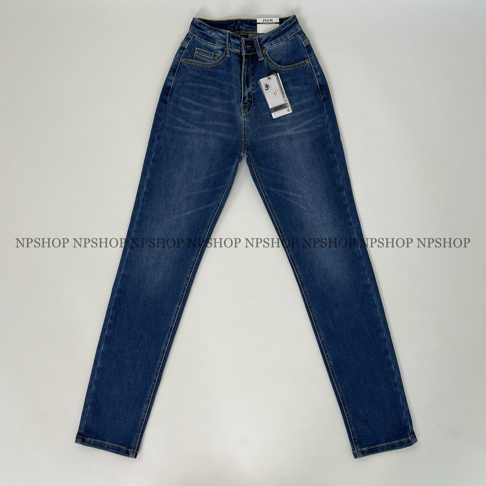Quần jean nữ ống đứng baggy jean lưng cao NPSHOP, quần bò ống đứng cạp cao form baggy cao cấp JN003