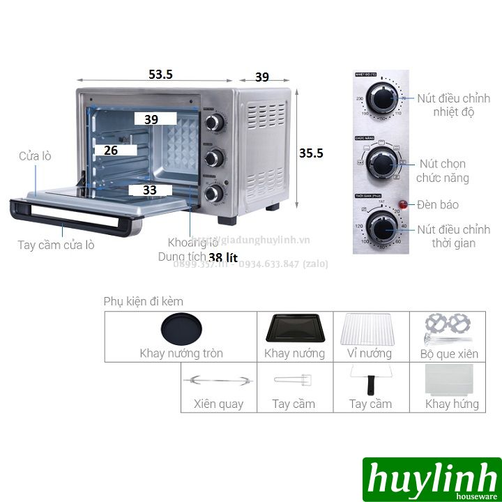Lò nướng đối lưu 38 lít Sharp EO-A383RCSV-ST [5 chức năng] - [A384RCSV - 12 chức năng] [A383 - A384]
