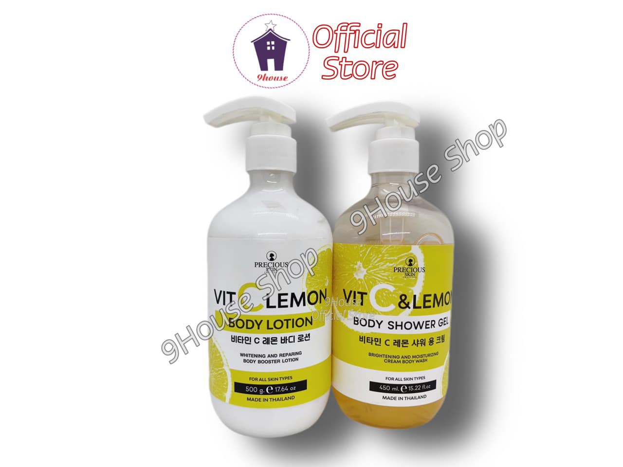 01 chai gel tắm hoặc dưỡng thể kích trắng da vit c & lemon precious skin thái lan