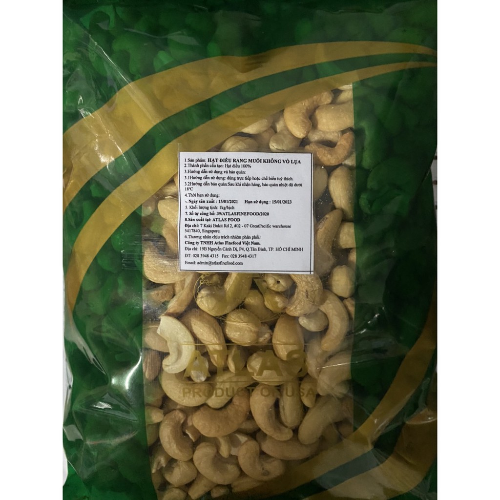 [HCM]Hạt điều rang muối không vỏ lụa- Cashew nut 1KG