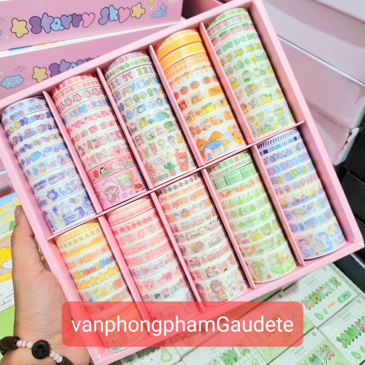 Hộp 100 cuộn băng dính washi_washi_trang_trí