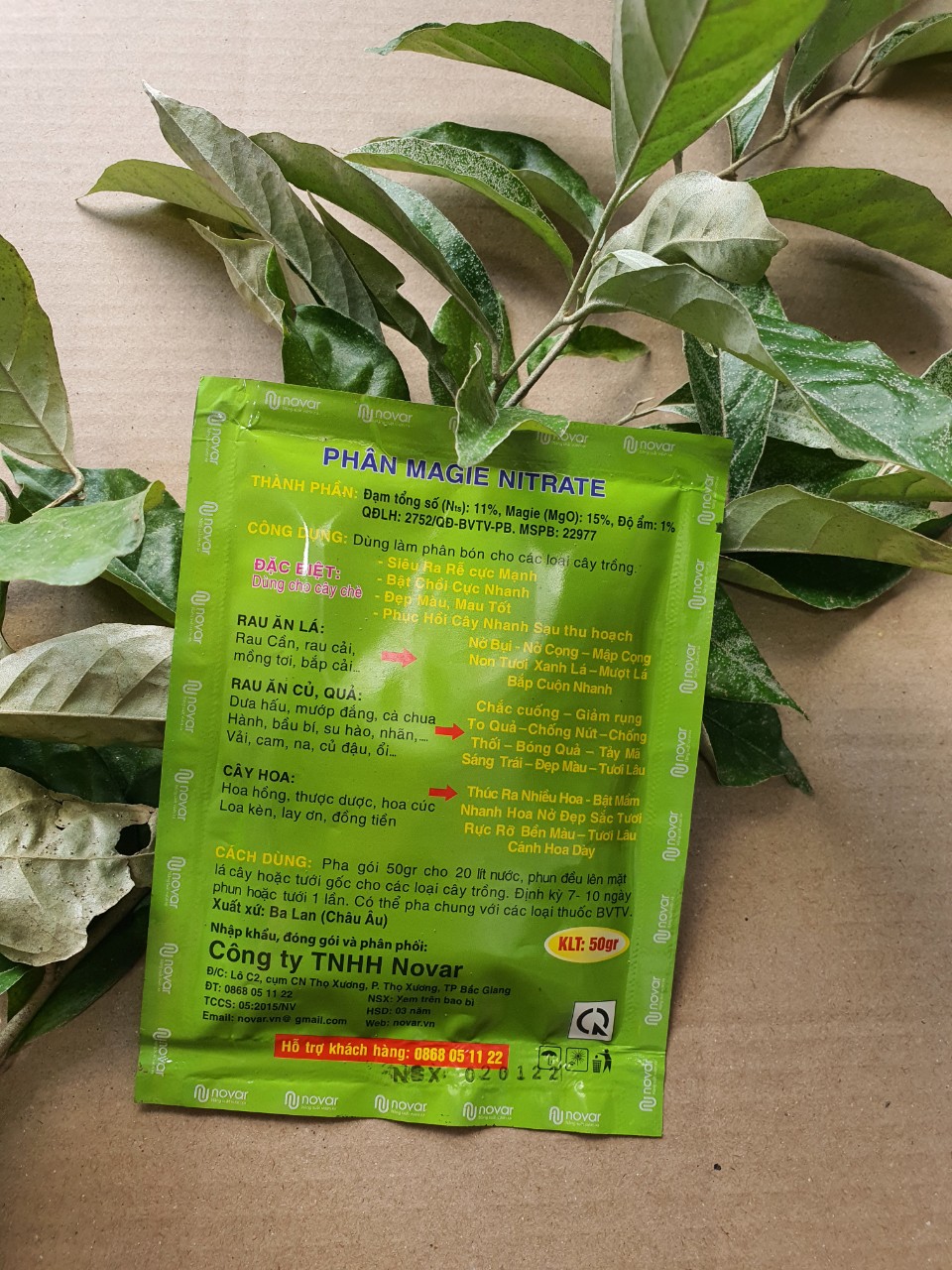 Phân bón novar-mag bật chồi xanh lá gói 50g giúp ra rễ cực mạnh