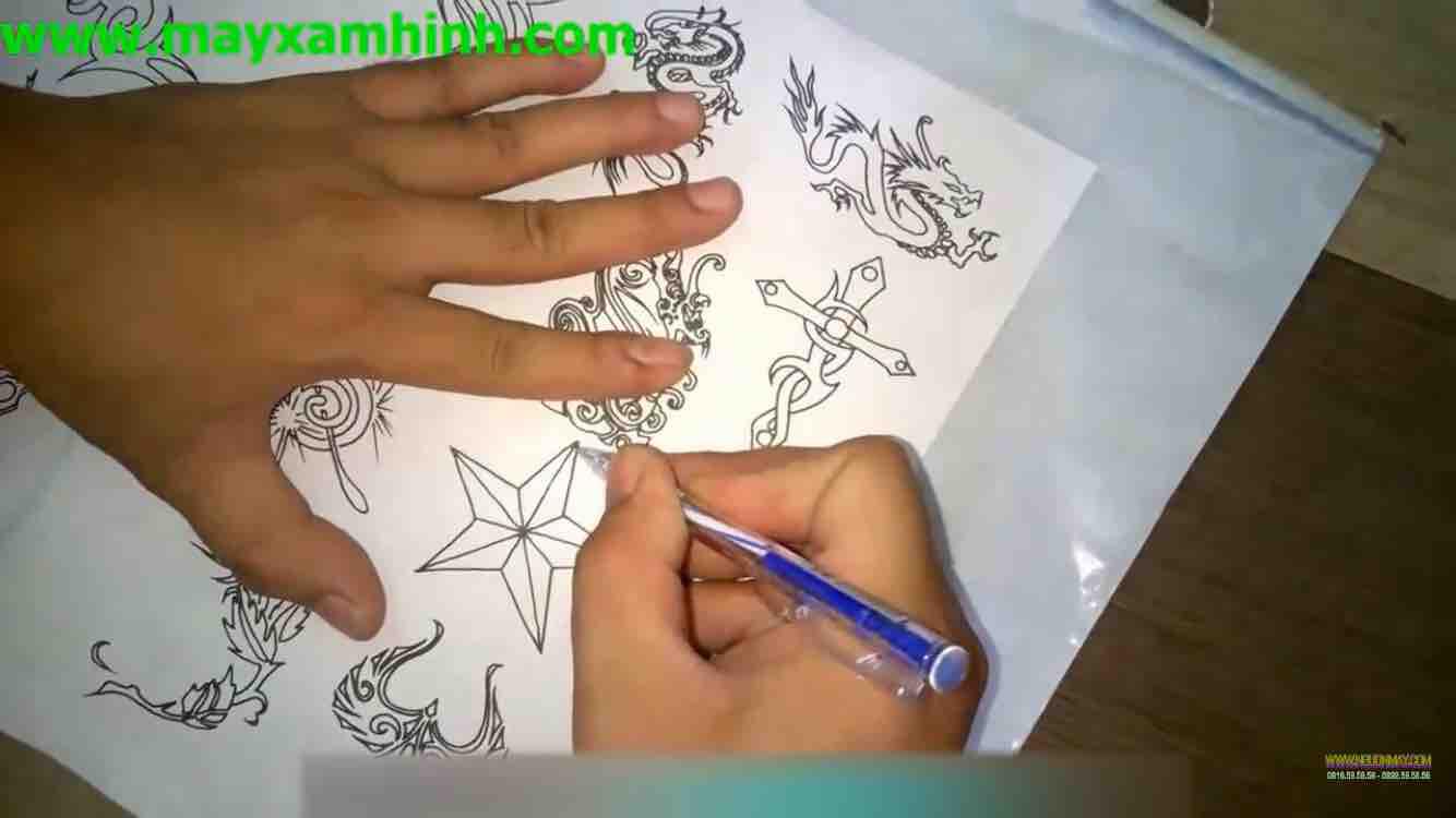 Combo 03 tờ giấy than scan in hình xăm khổ A4