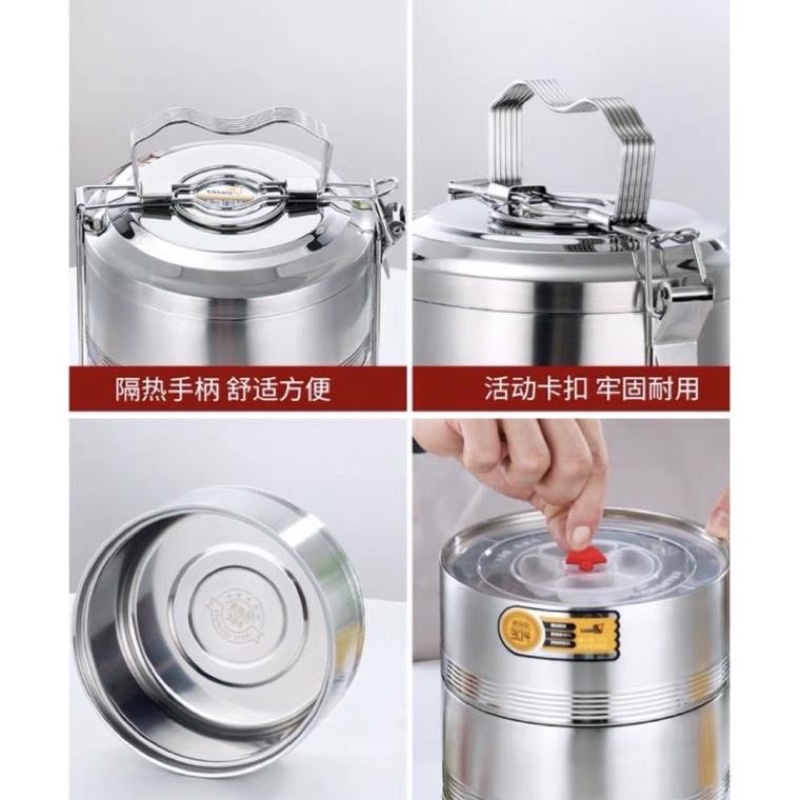 cặp lồng ủ cơm công nhân văn phòng inox 304% cao cấp 3 cỡ