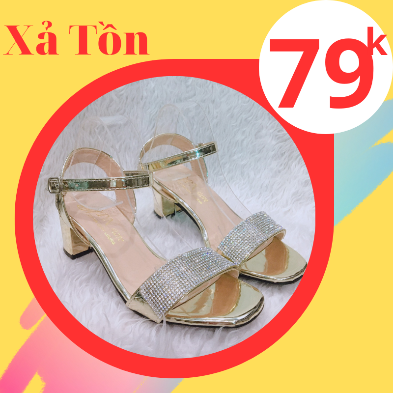 Giày Cao Gót 5p Da Bóng Quay đính hạt đá LZ048