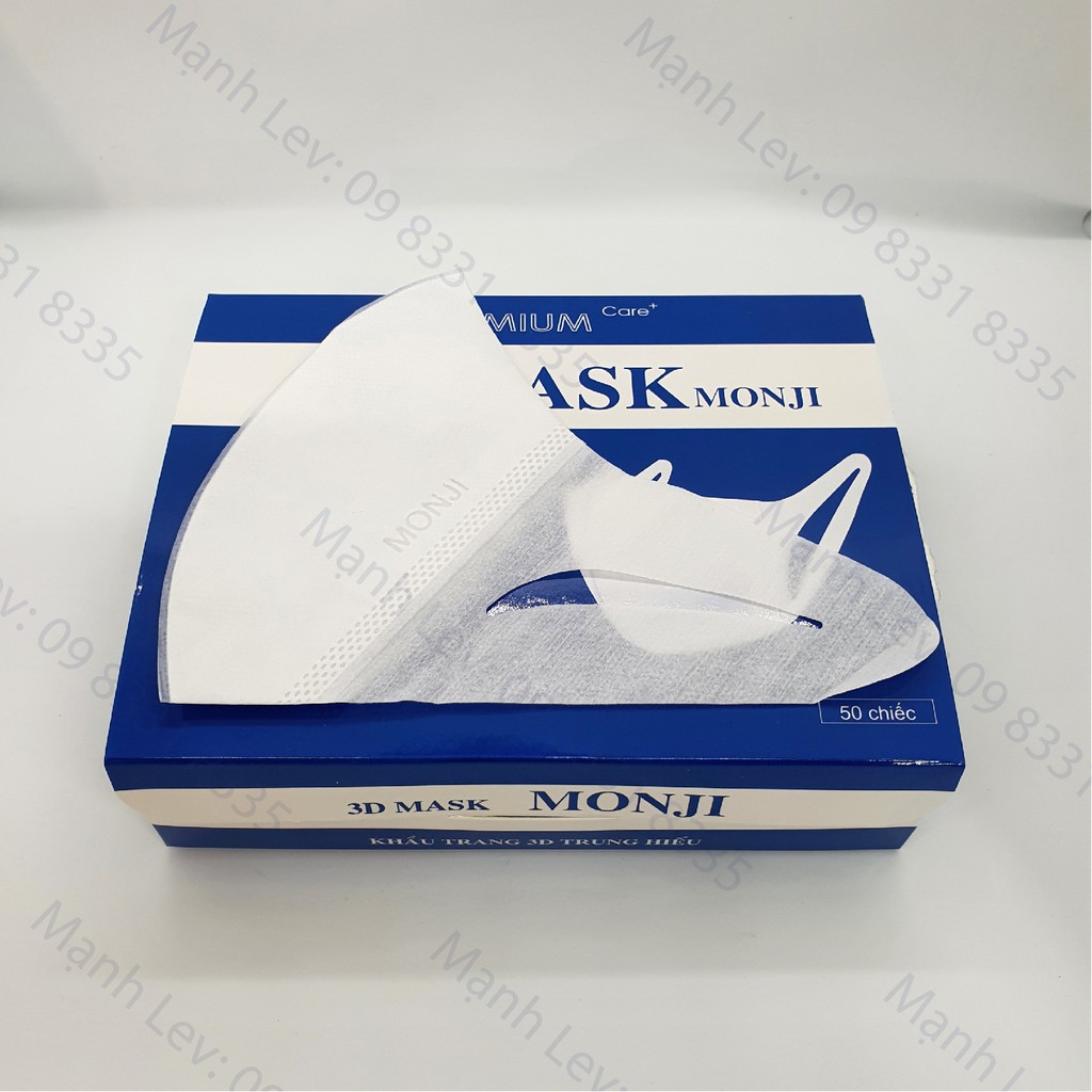 [ CHÍNH HÃNG ] Khẩu trang 3D MASK MONJI  Công nghệ Nhật Bản ( 50 cái / Hộp )