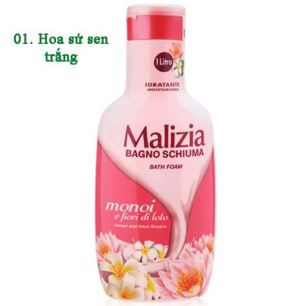 Sữa tắm dưỡng ẩm hoa sứ và sen trắng Malizia Bath Foam Cao cấp Italy 1000ml