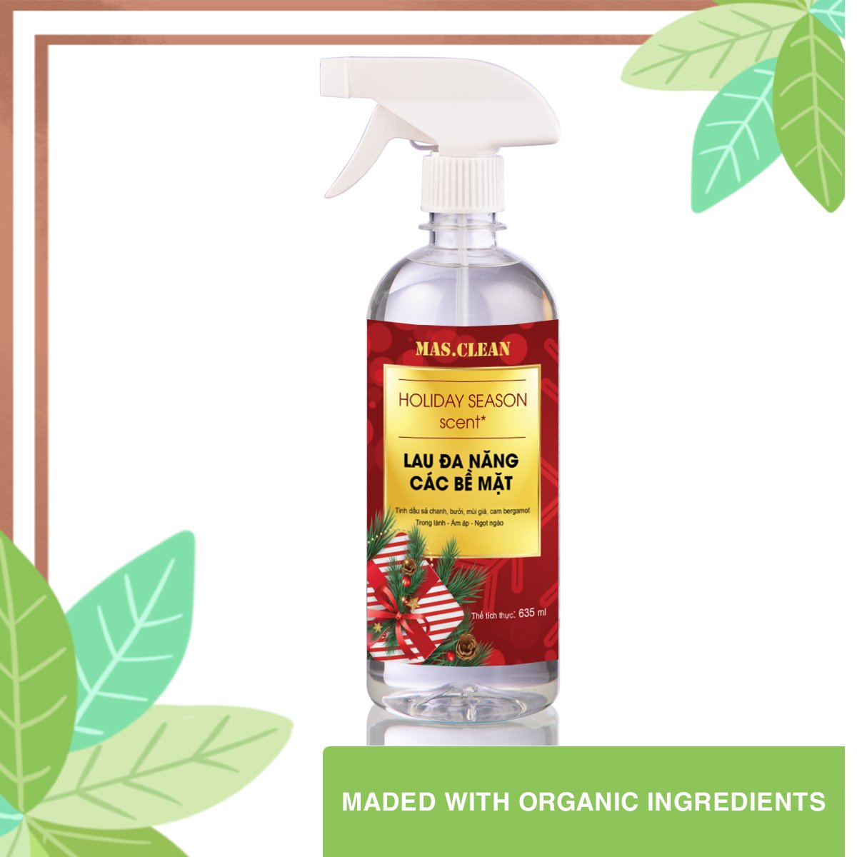 [HCM]Nước lau đa năng hữu cơ Mas.Clean - chai 635ml