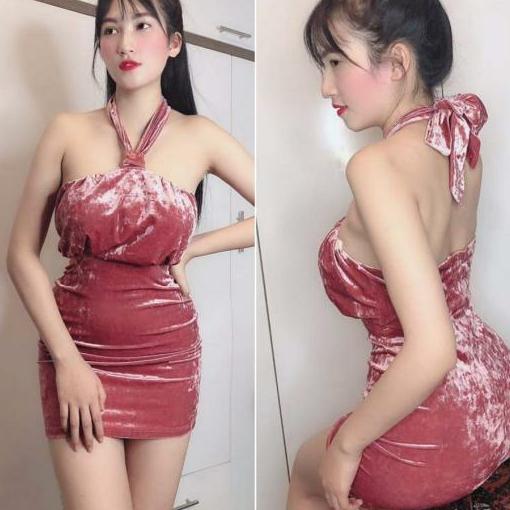 Đầm body yếm cột cổ sexy