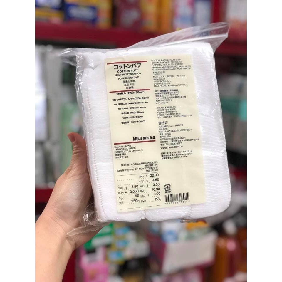 Bông tẩy trang Muji 189 miếng