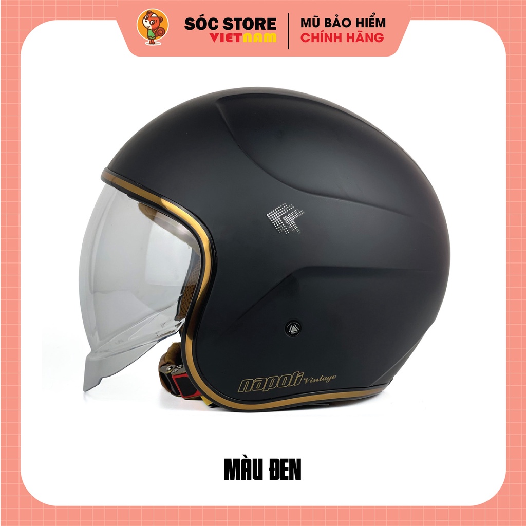 Mũ bảo hiểm 3/4 NAPOLI có KÍNH ÂM cao cấp Napoli loại nón có kính âm cho đủ size chính hãng từ SocstoreVietnam