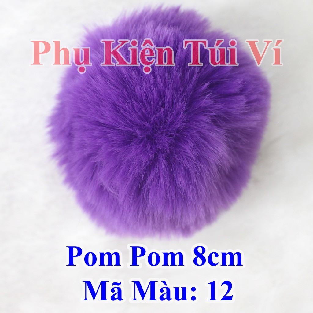 Pom pom trơn 8cm làm đồ handmade