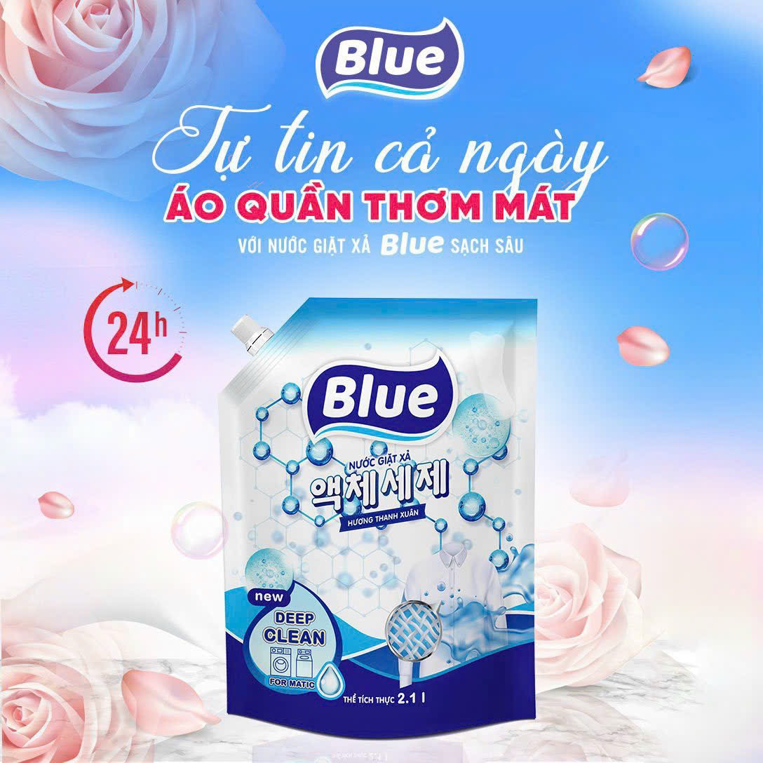 Nước Giặt Xả BLue 2000ml Công Nghệ (Hàn Quốc) 2 trong 1 [Đủ Màu]