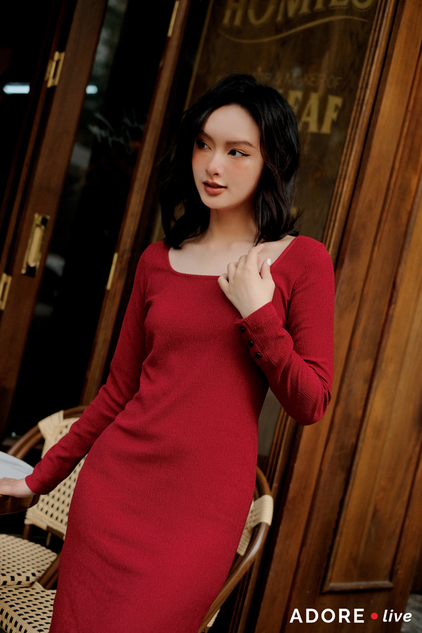 Knit dresses poly xốp 322DR9009 ADOREDRESS