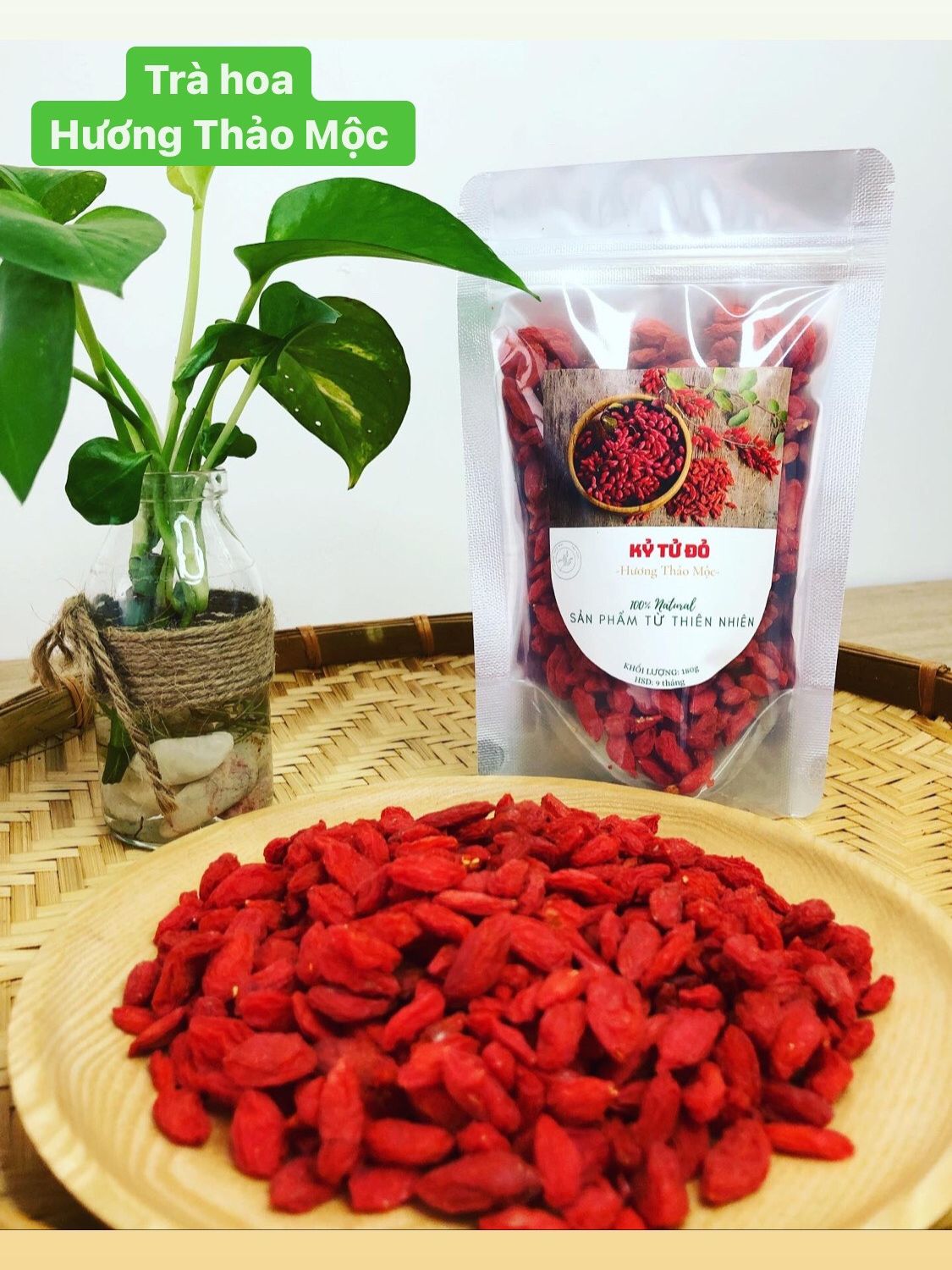 Kỷ Tử Đỏ Ninh Hạ (loại 1) - Trà Hoa Natural Thảo Mộc