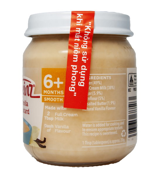 Lọ Dinh Dưỡng Custard Vani HEINZ 110g (Bé 6 tháng tuổi) (HSD: 17/09/2025)