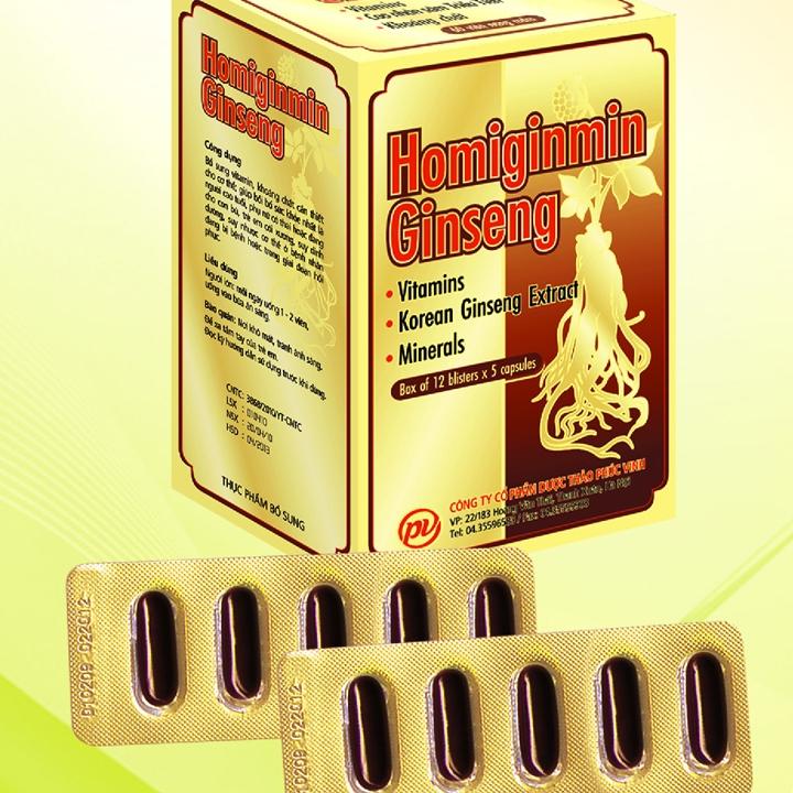 Homiginmin ginseng bổ sung vitamin, cao nhân sâm và khoáng chất