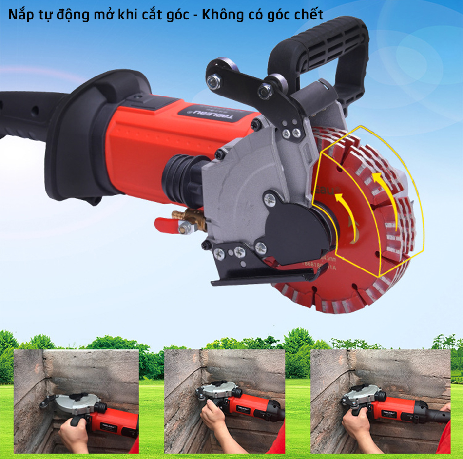 Máy cắt rãnh tường 4 lưỡi Tableau 6808 - Công suất 4800W - Chiều sâu cắt 41mm - Rộng 4-31mm - Cắt khô và ướt không bụi