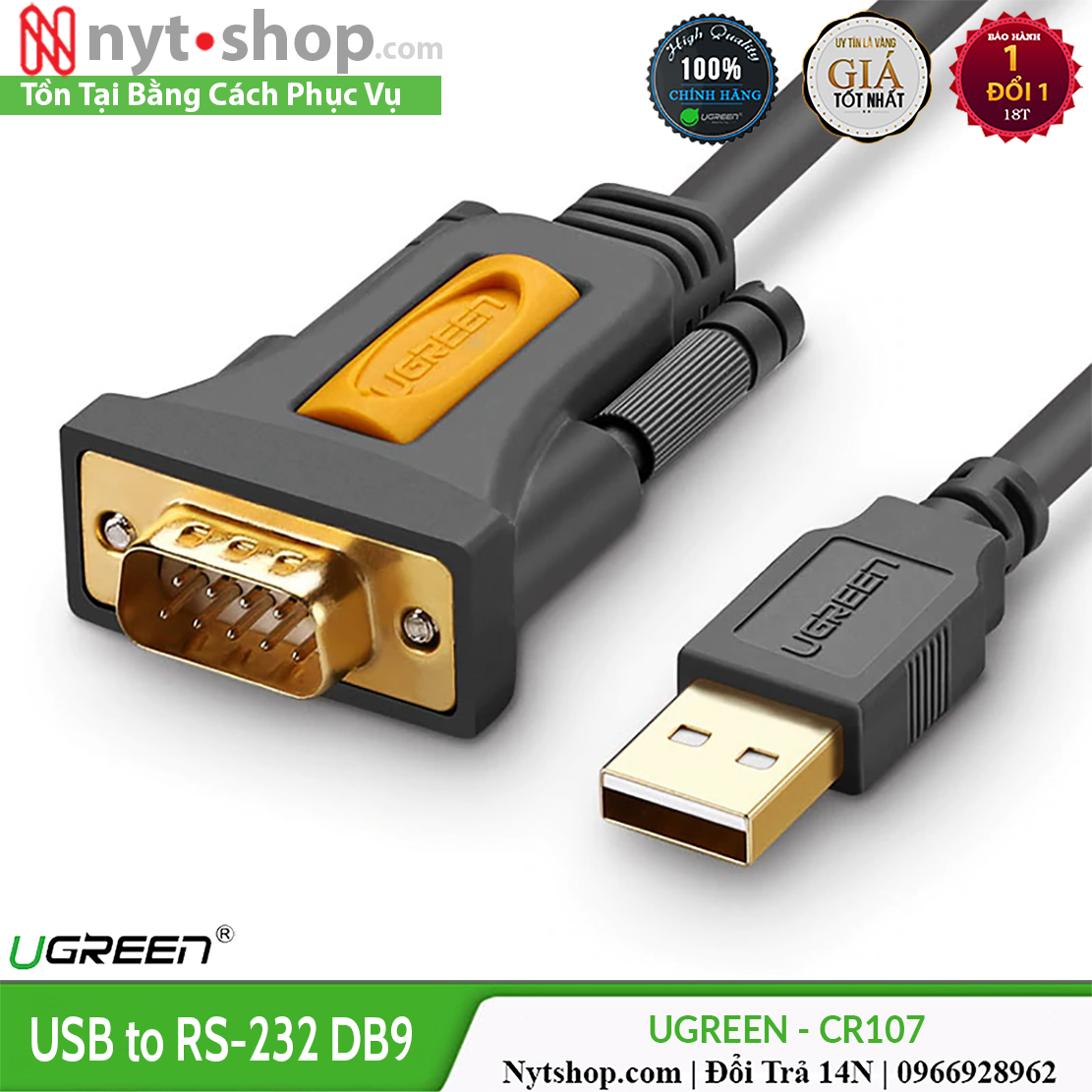 [HCM]Cáp USB to Com ( RS232 )Chính Hãng Ugreen CR107 Cao Cấp