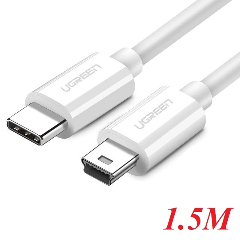 Ugreen 40418 1.5m màu trắng dây usb type-c sang mini usb us142
