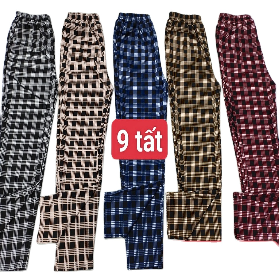 Quần baggy caro nữ|Quần sọc caro Quần lửng nữ freesize từ 43kg đến 60kg