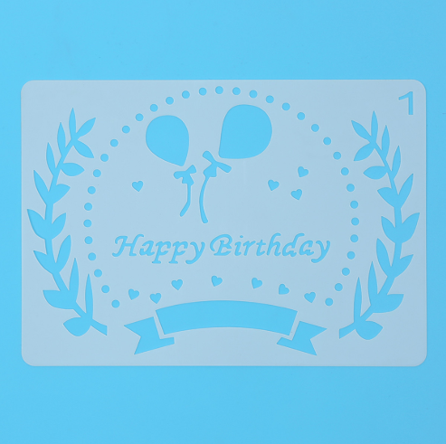 [HCM]Thước Vẽ Hoạ Tiết Thủ Công Happy Birthday - Mẫu 1
