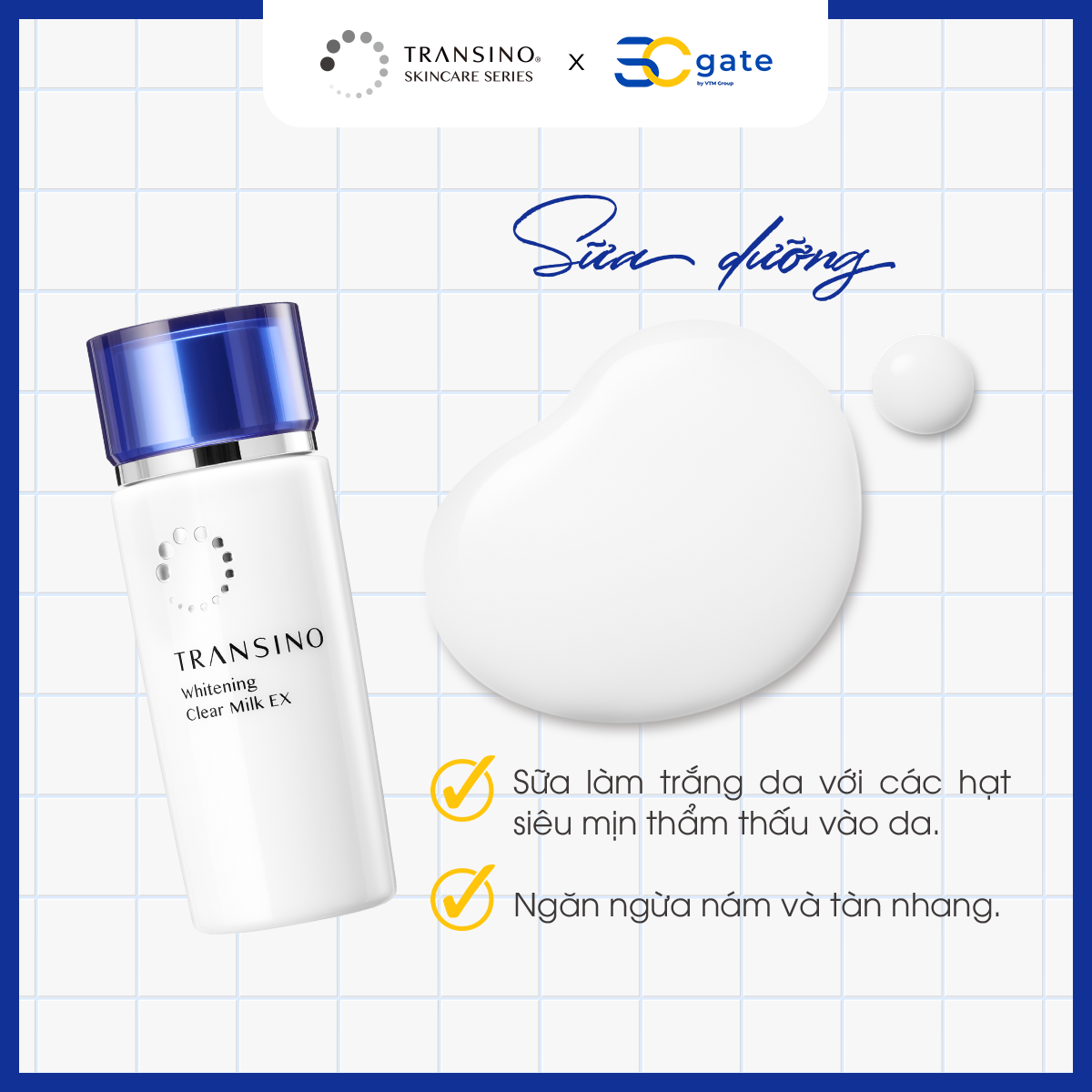 Combo 2 Sữa Dưỡng Dưỡng Trắng Da TRANSINO