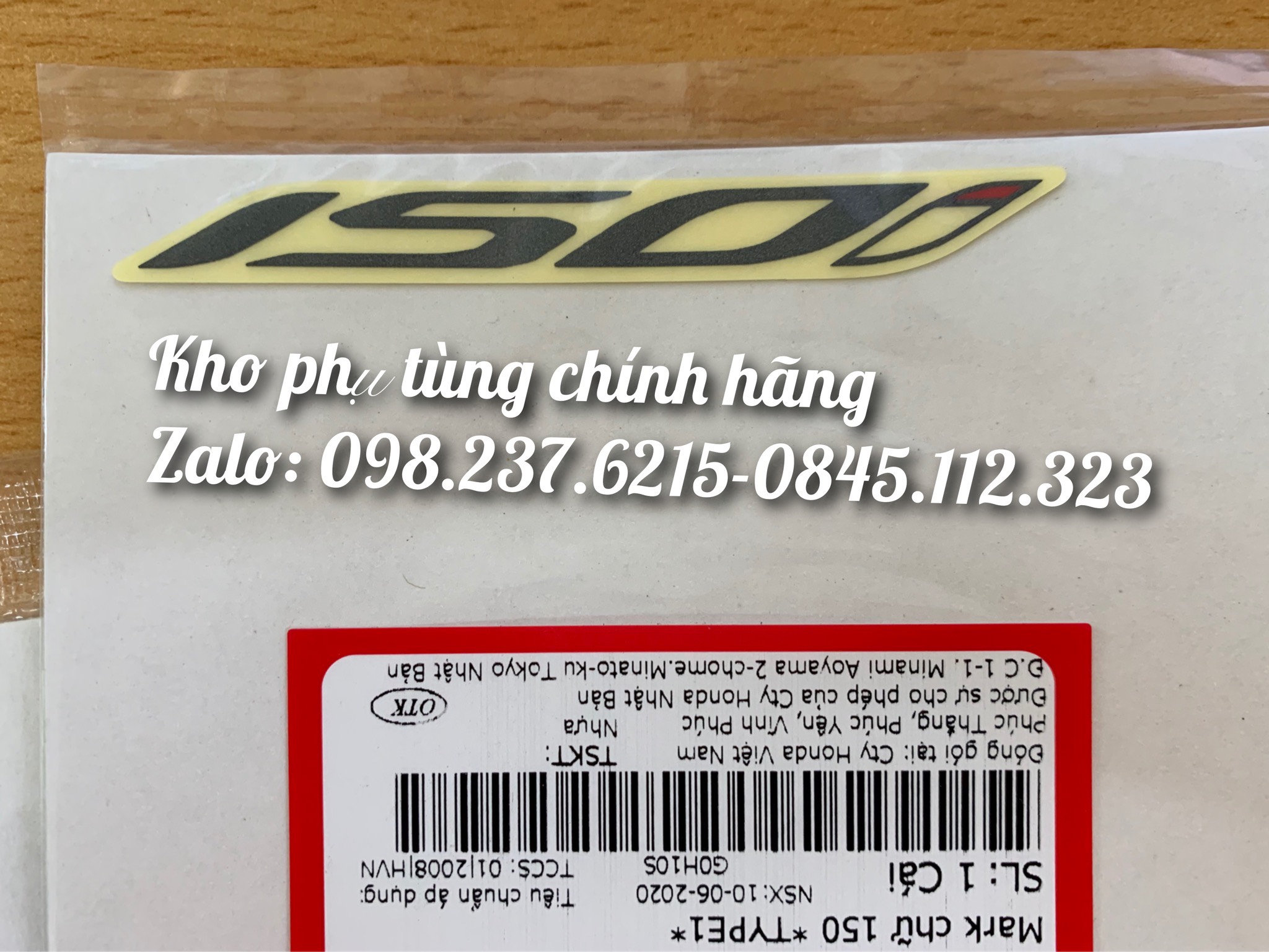 Tem chữ 150i màu đen dùng cho SH2020 ( COMBO 1 CẶP)