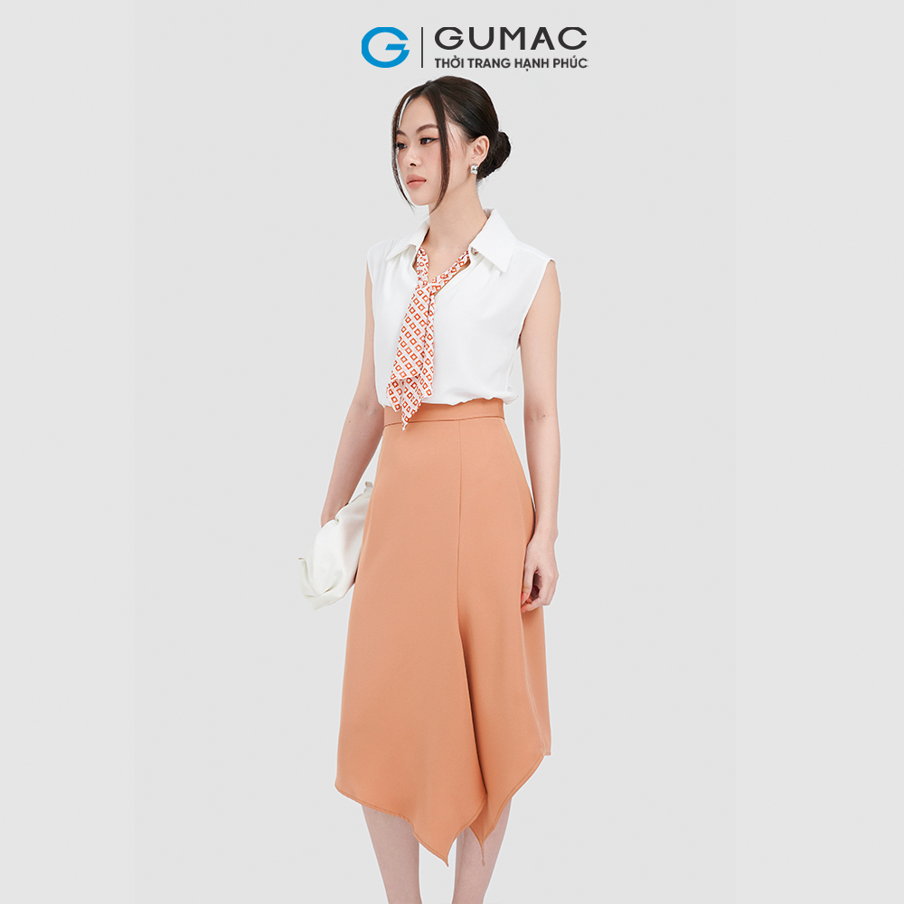 Chân váy midi tà lệch GUMAC LV0913