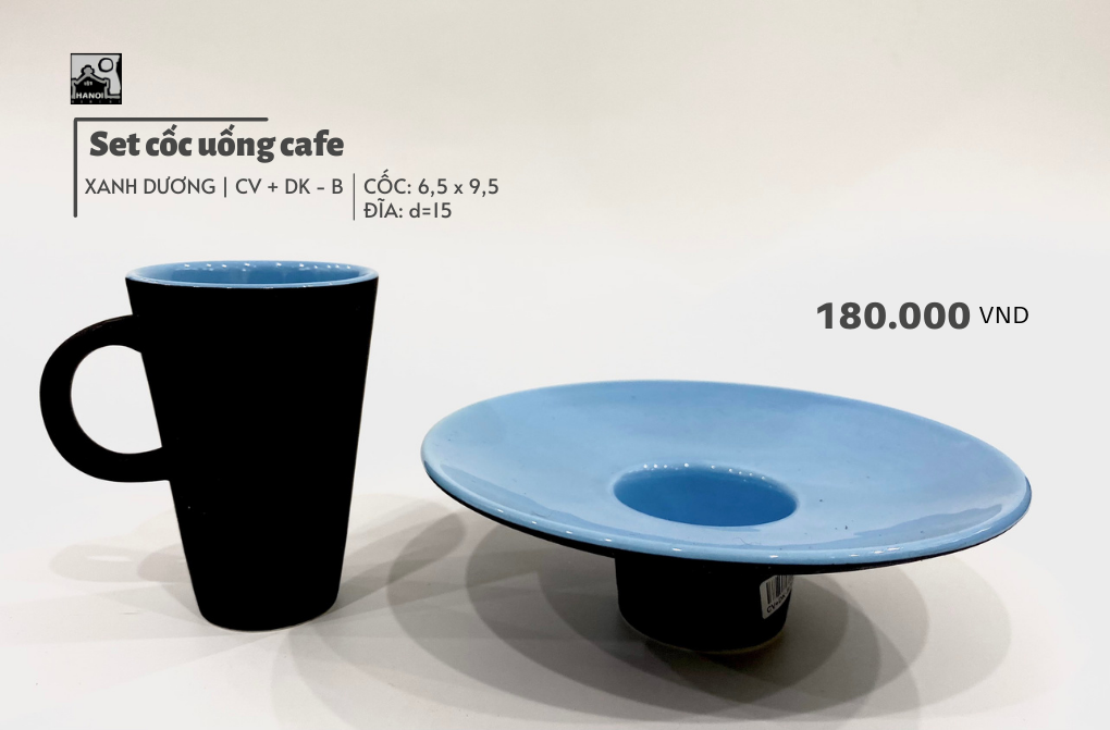 Bộ cốc uống trà / cafe gốm 4 màu