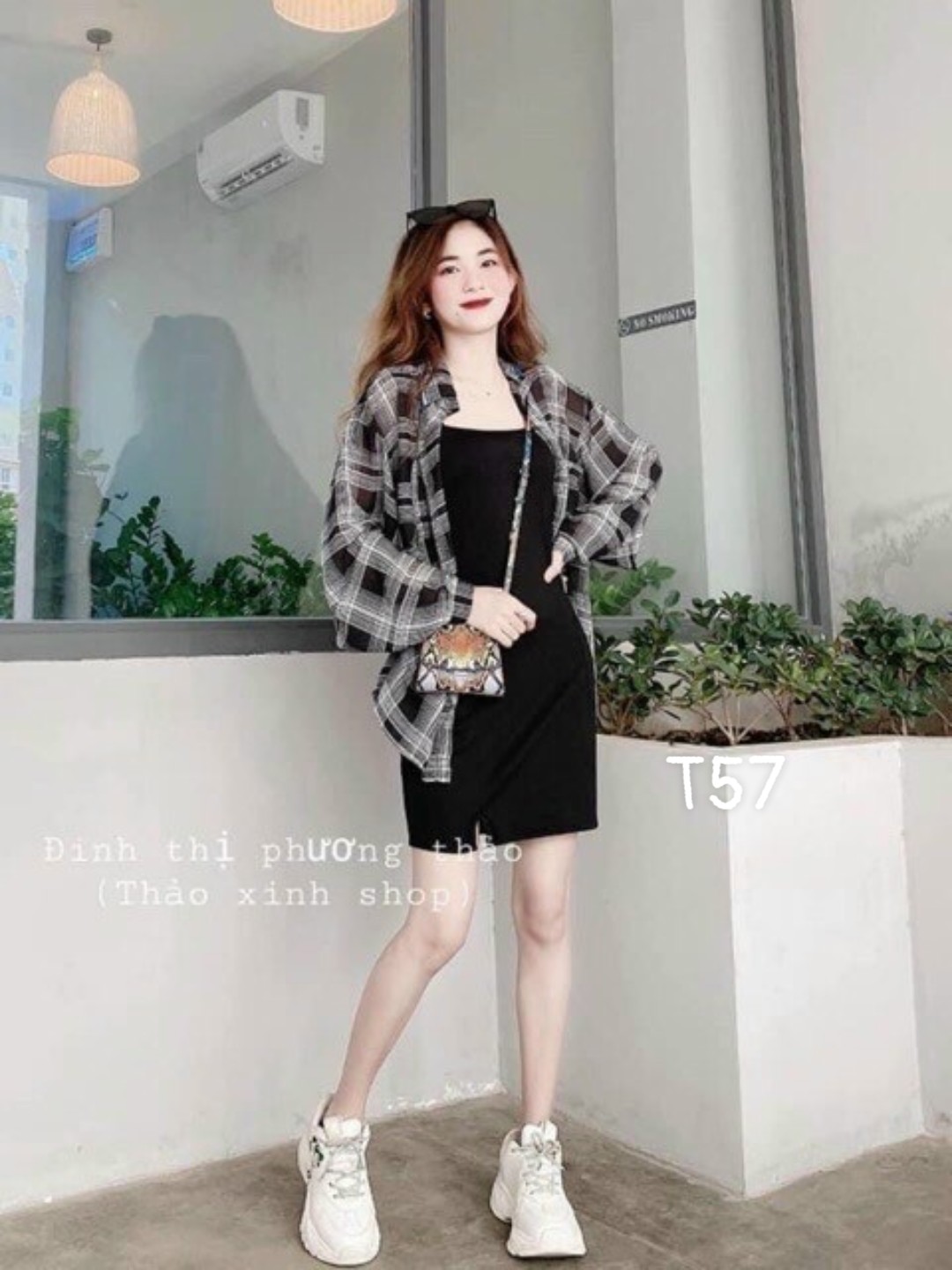 Sét đầm body kèm áo khoát voan hình thật T57