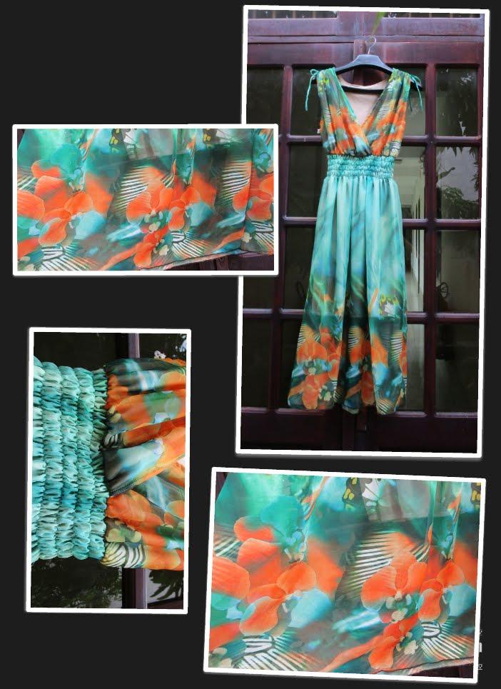 Maxi flowers green leaf