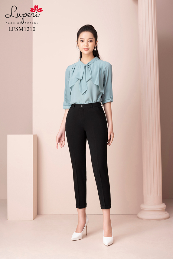 Áo sơ mi nữ luperi lfsm1210 cổ cách điệu nữ tính, áo sơ mi kiểu nữ, áo sơ mi nữ đẹp, áo sơ mi tay dài nữ, áo sơ mi nữ đẹp lfsm1210
