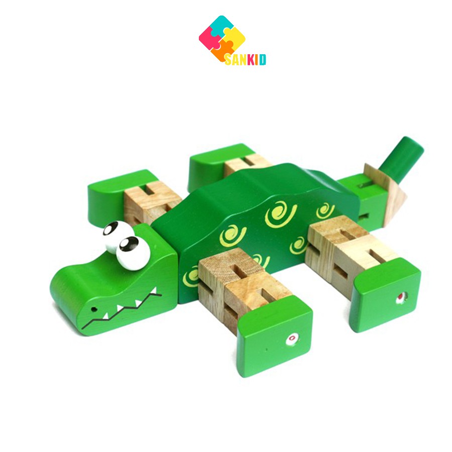 [Hoàn Tiền 10%]Cá sấu luồn thun - Đồ chơi gỗ Winwintoys