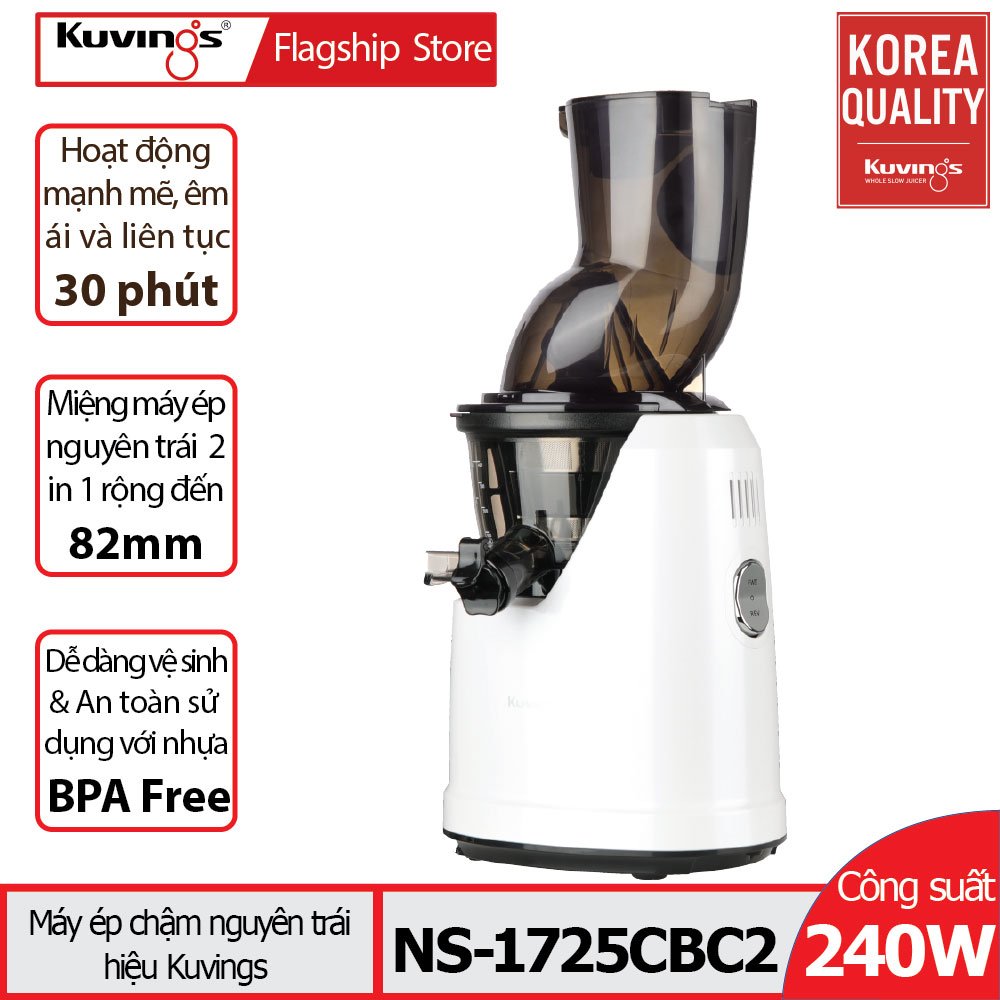 [Trả góp 0%]Máy ép trái cây tốc độ chậm Kuvings NS-1725CBC2 (400ml) - Màu Trắng