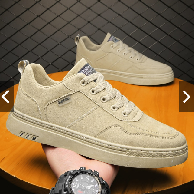 Giày Sneaker Nam, Giày Da Nam Thấp Cổ Da Lộn