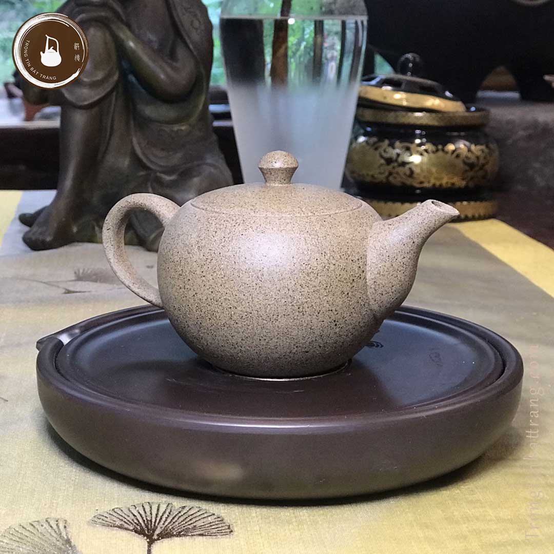 Ấm Trà Đạo Hồng Sa Cao Cấp Bát Tràng  Dáng Thủy Bình Dung tích 180ml (Ấm Lẻ) AHS 04