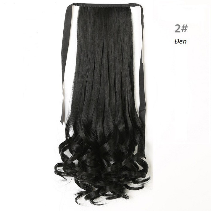 [ hàng loại 1 , 60cm ] tóc giả nữ cột xoăn dài, tóc giả buộc, tóc giả cột đuôi
