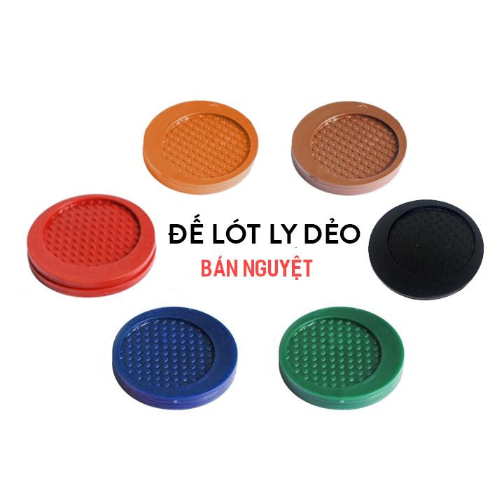 Bộ 10 miếng đế lót ly nhựa tròn Rico (Xanh lá)