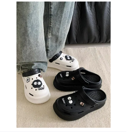 Dép sandal nữ đế cao bánh mì,sục cross đế cao 7cm dế xuồng stiker siêu cute,dễ thương