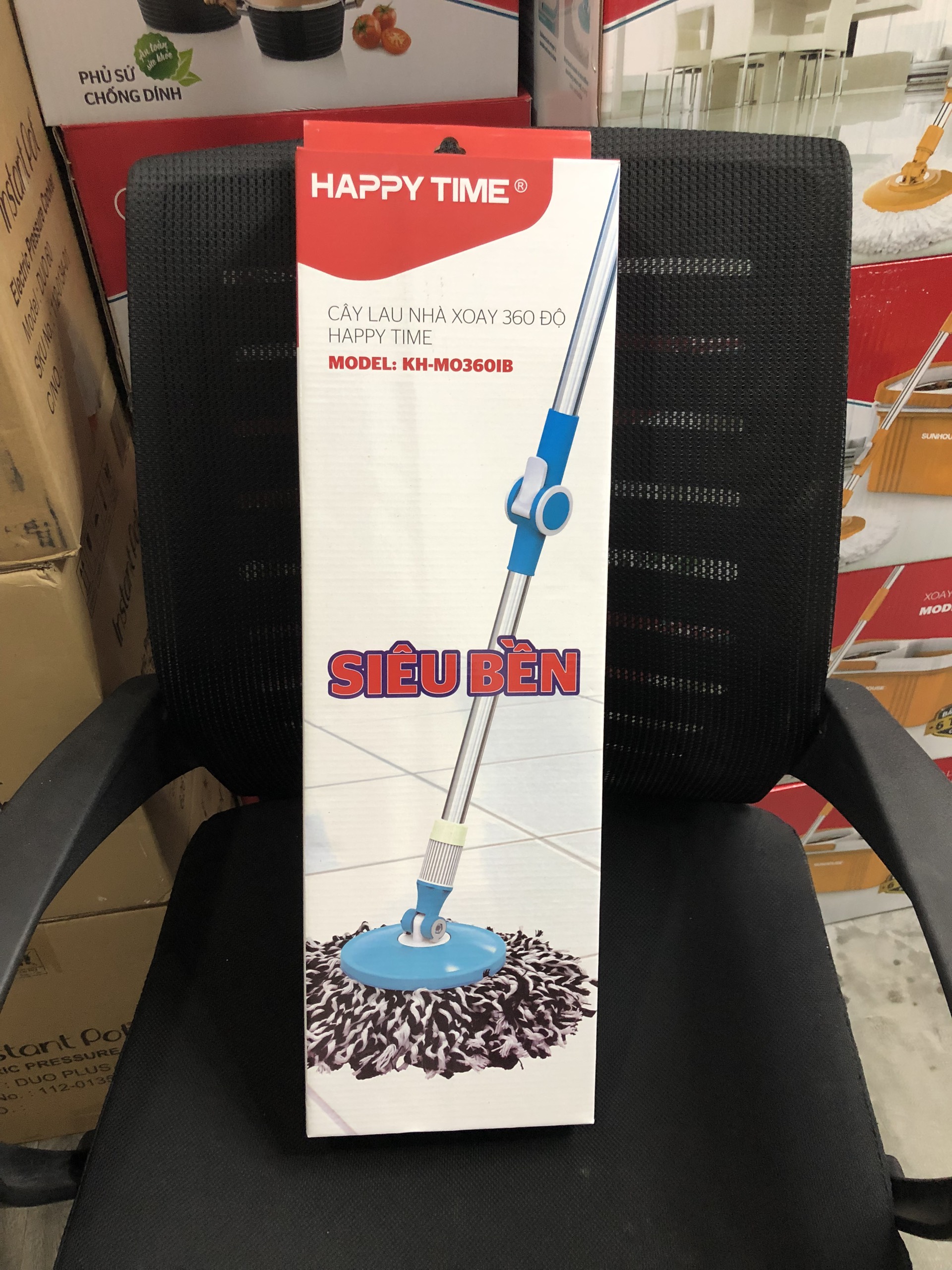 Bộ lau nhà xoay 360 độ happy time kh-cl330s-kh-cl360pb-kh-mo360ib