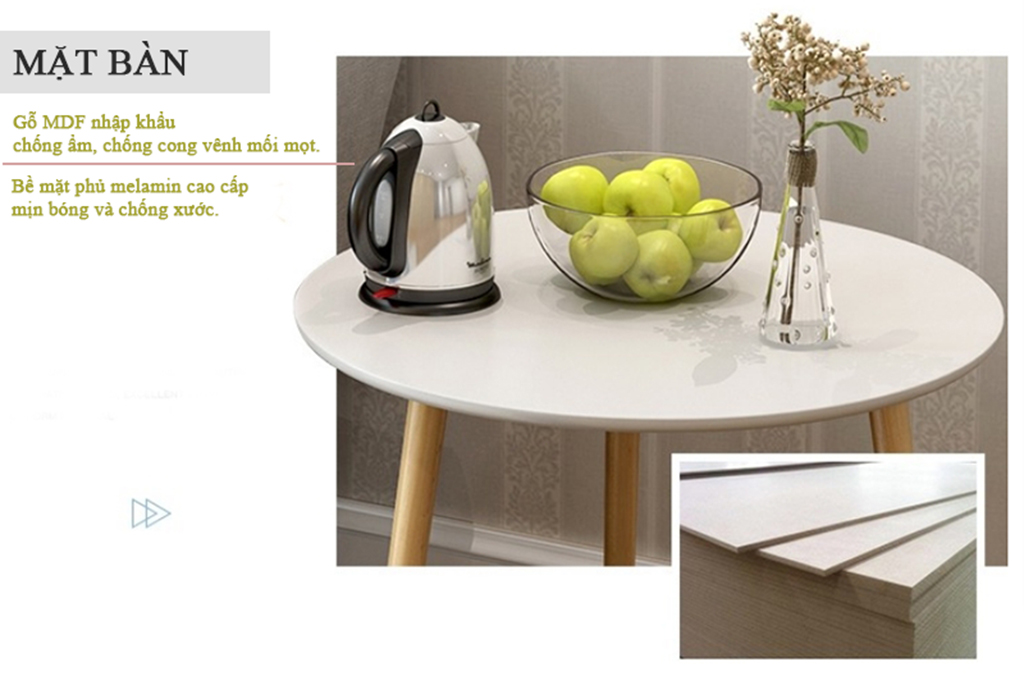 Bàn Trà Sofa\Bàn Trà Cafe Chân Gỗ Sồi - GP55
