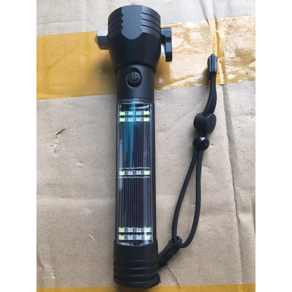[HCM]Đèn Pin Cứu Hộ Đa Năng 10 Chức Năng Hỗ trợ sạc năng lượng mặt trời
