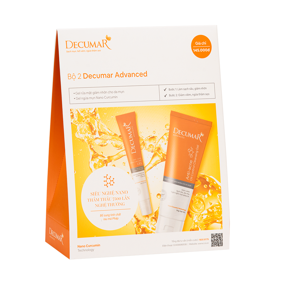 COMBO CƠ BẢN CHO DA MỤN DECUMAR - Bộ 2 Decumar Advanced