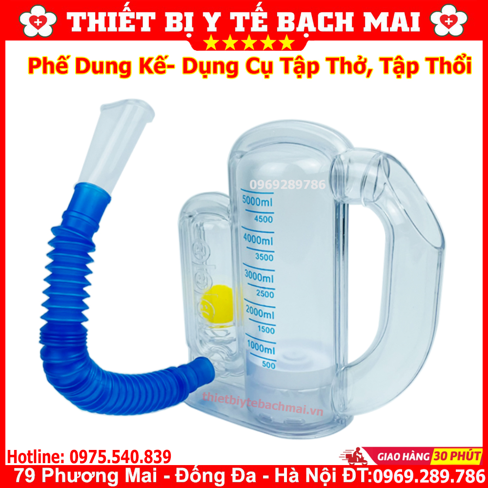 Phế dung kế, dụng cụ tập thở, bình tập thở, bình tập thổi - đo chức năng thông phổi