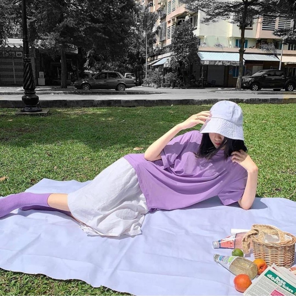 Áo Thun Nữ Màu Tím, Áo Phông Trơn Dễ Phối Đồ