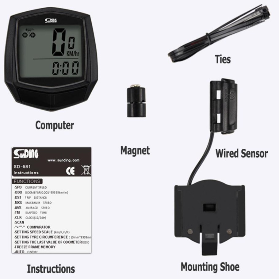 [HCM]Đồng Hồ Đo Tốc Độ Cho Xe Đạp Màn Hình Lcd Chống Thấm Nước